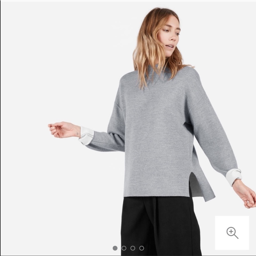 Everlane Wool Mockneck sweater grey small